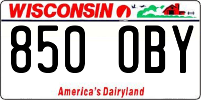 WI license plate 850OBY