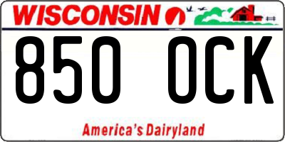 WI license plate 850OCK