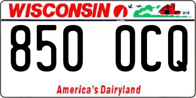 WI license plate 850OCQ