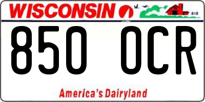 WI license plate 850OCR