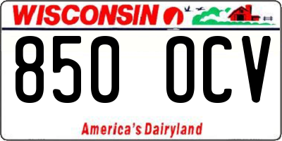 WI license plate 850OCV
