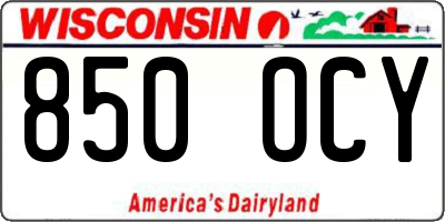 WI license plate 850OCY