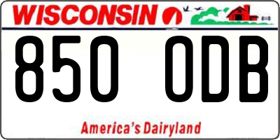 WI license plate 850ODB