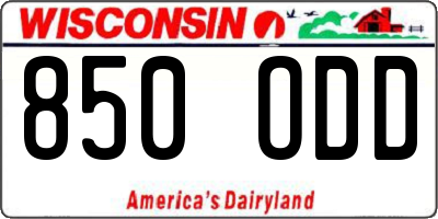 WI license plate 850ODD