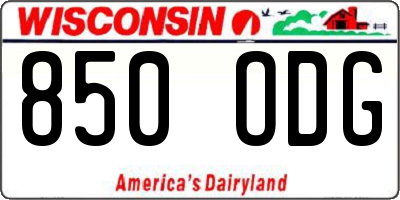 WI license plate 850ODG