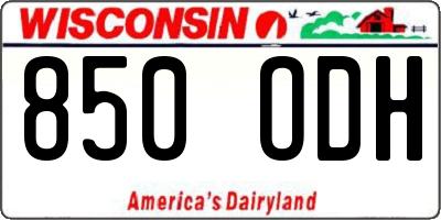 WI license plate 850ODH