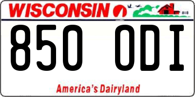 WI license plate 850ODI