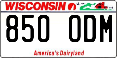 WI license plate 850ODM