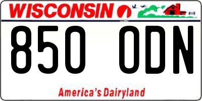 WI license plate 850ODN