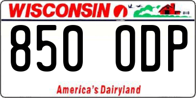 WI license plate 850ODP