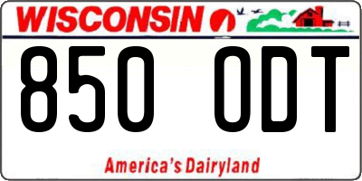 WI license plate 850ODT