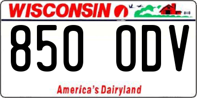 WI license plate 850ODV