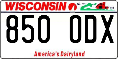 WI license plate 850ODX