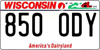 WI license plate 850ODY
