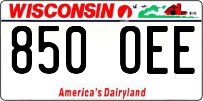 WI license plate 850OEE