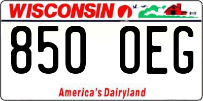 WI license plate 850OEG