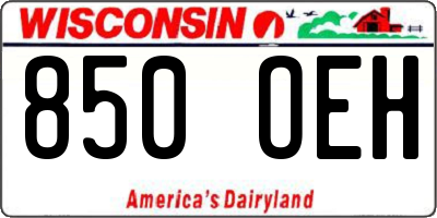 WI license plate 850OEH