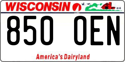 WI license plate 850OEN