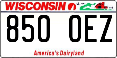 WI license plate 850OEZ