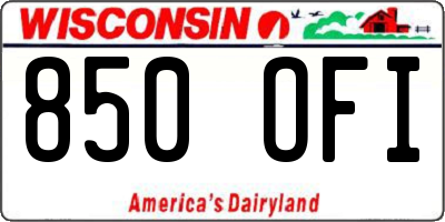 WI license plate 850OFI