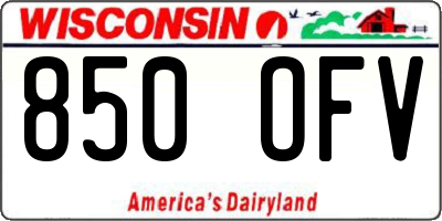 WI license plate 850OFV