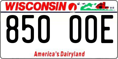 WI license plate 850OOE