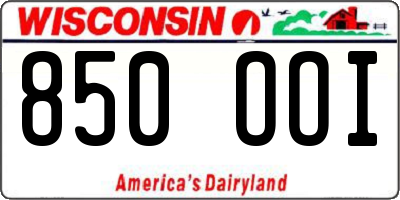 WI license plate 850OOI