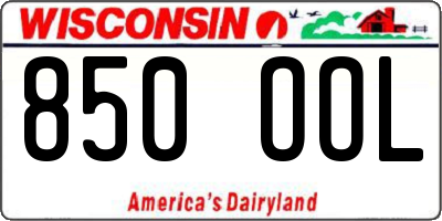 WI license plate 850OOL