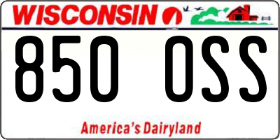 WI license plate 850OSS