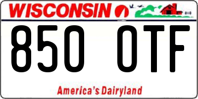 WI license plate 850OTF