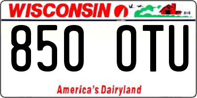 WI license plate 850OTU
