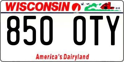 WI license plate 850OTY