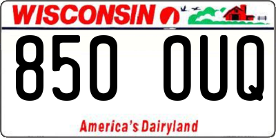 WI license plate 850OUQ