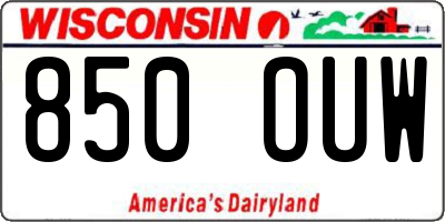 WI license plate 850OUW
