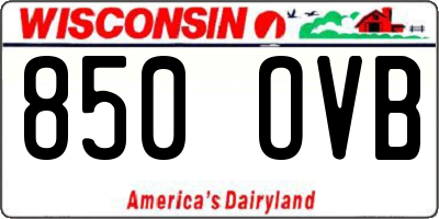 WI license plate 850OVB