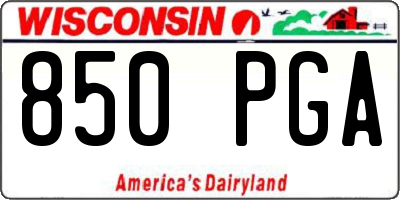 WI license plate 850PGA