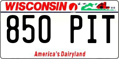 WI license plate 850PIT