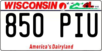 WI license plate 850PIU