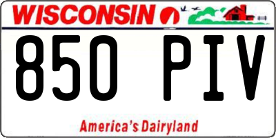 WI license plate 850PIV