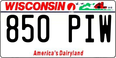 WI license plate 850PIW
