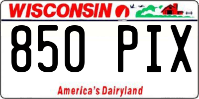 WI license plate 850PIX