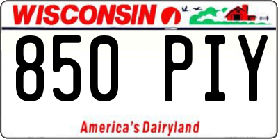 WI license plate 850PIY
