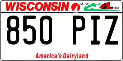 WI license plate 850PIZ
