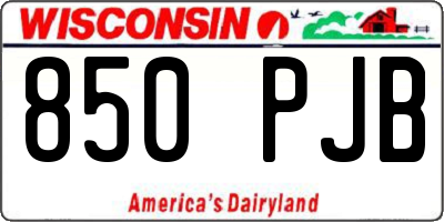 WI license plate 850PJB