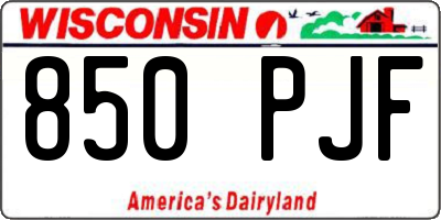 WI license plate 850PJF