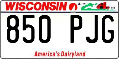 WI license plate 850PJG