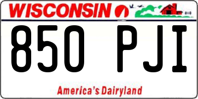 WI license plate 850PJI