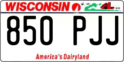 WI license plate 850PJJ