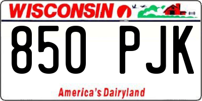 WI license plate 850PJK