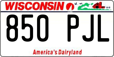 WI license plate 850PJL